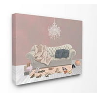 Sulpell Industries шик дневна соба розова сива сликарство платно wallидна уметност од ziwei li