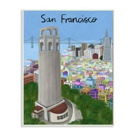 Студената индустрија во Сан Франциско обележје на градската сцена Шарена Калифорнија Архитектура Графичка уметност Необратена уметничка печатена wallидна уметнос