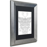 Трговска марка ликовна уметност животни 8 платно уметност од здраво ангел, црн мат, сребрена рамка