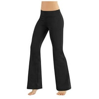 Модни Женски Јога Панталони Тренингот Со Среден Струк Панталони Црн XL