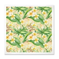 DesignArt 'Yellowолти цвеќиња и тропско зеленило xiii' модерен врамен уметнички принт