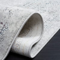 Занаетчиски Апстрактни килим на Апстрактна област, 9 '12', сиво сино