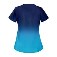 Женски Блузи Со Кратки Ракави Еднобојна Блуза Обични Жени Летни Кошули За Вратот На Екипажот Сини