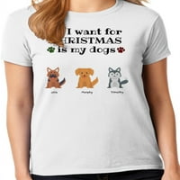 Графичка Америка сè што сакам за Божиќ е мои кучиња персонализирани име за миленичиња и раса женска маица