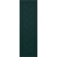 Ekena Millwork 15 W 55 H TRUE FIT PVC SINGE PALLEY HERRINGBONE модерен стил фиксни ролетни за монтирање, термичка зелена боја