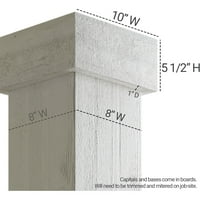 Ekena Millwork 8 W 14'H Rough Cedar Endurathane Fau Wood Wood Non-Tapered Square Column Wrap со стандарден капитал и база