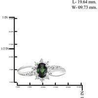 Jewelersclub Mystic Topaz Ring Rigntone Jewelry - 0. Карат мистичен топаз Стерлинг сребрен прстен накит со бел дијамантски акцент - Gemstone Rings со хипоалергичен сребрен бенд