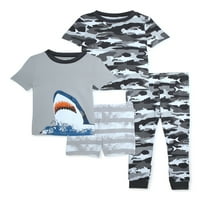 Пријатен џемс бебе и дете момче пижама за спиење, 4-парчиња, големини 12 милиони-5Т