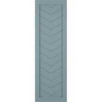 Ekena Millwork 12 W 61 H TRUE FIT PVC SINE PALLE CHEVRON модерен стил фиксни ролетни за монтирање, мирна сина боја