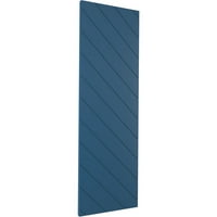 Ekena Millwork 12 W 73 H True Fit PVC Diagonal Slat Modern Style Fixed Mount Sulters, Sojourn Blue