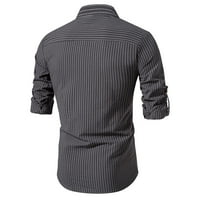 Машка Кошула Хенли Памучни Обични Кошули Со Долги Ракави Секојдневно Носење Мажи Обични Пуловери Со Пруги Блузи Блузи Кошули