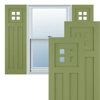 Ekena Millwork 12 W 80 H TRUE FIT PVC San Antonio Mission Style Fixed Mount Sulters, Moss Green