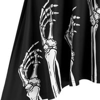 Фустани За Жени Летен Скелет Без Ракави Печатење На Духови Печатење На Канџи Вметнете Висок Низок Секојдневен Фустан