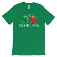 Jingle Bell Peppers Смешна зелена машка кошула x-mas подарок