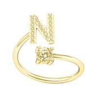 кеусн женска модна азбука прстен прстен отворање прилагодлив прстен накит в