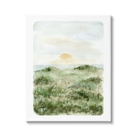 Студената индустрија трева поле сонце ekиркајќи океански хоризонт галерија за сликање завиткано платно печатење wallидна уметност,