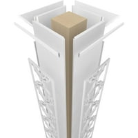 Ekena Millwork 10 W 8'H Craftsman Classic Square Non-Tapered Chypsum Fretwork Column W Crown Capital & Crown Base