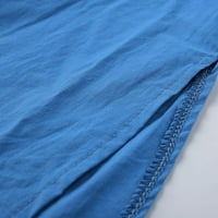 Фустани за жени ракав цврста должина на глуждот А-линија лажичка на вратот сина 3XL