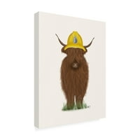 Фаб фанки „Хајленд крава пожарникар“ платно уметност