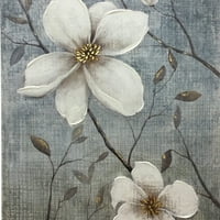 Едем - исфрлени цвеќиња - печатење на платно со рачно насликање и фолија