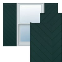 Ekena Millwork 18 W 73 H TRUE FIT PVC Diagonal Slat модерен стил фиксирани монтирани ролетни, термички зелени