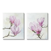 Tuphel Pink Pink Magnolia цветни цвеќиња Ботаничко и цветно сликарство галерија завиткано платно печатење wallидна уметност,