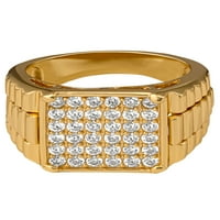 Shaquille O'Neal Simulatule Diamond Diamond жолто злато позлатен сребрен прстен, големина 11