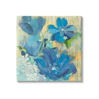 Tuphel Modern Blue Geraniums образложена ботаничка и цветна галерија за сликање завиткано платно печатење wallид уметност