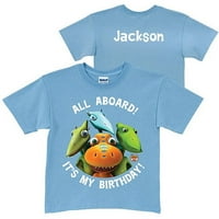 Персонализирана сина маица за момчиња со диносаурус за момчиња