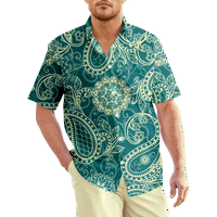 Блузи за Кошули За Мажи, Цветни Графички Отпечатоци Од Пејсли Празнични Секојдневни Врвови На Плажа Основна Модна Гроздобер