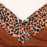 Фесфес Жените Џемпери О-Вратот Леопард Печати Удобно Долги Ракави Џемпер Блузи Плус Големина Дозвола 1 10