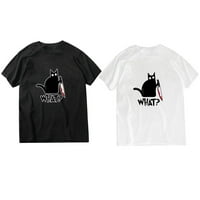 Кул маица краток ракав летен маички модерен кошула мачка шема за Ноќта на вештерките за мажи