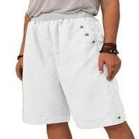 Paille Women Mini Pant Solid Color Short Hot Hot Pants Еластични половини од плажа Хаваи салон дното бело с