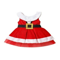 Божиќен Фустан За Девојчиња Мало Дете Крпеница Фустани Без Ракави За Девојче Божиќна Забава Принцеза Костими Црвено 3 Години