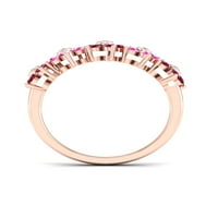 Империјал скапоцен камен 14К злато позлатено сребро создаде рубин и создаде розов сафир цветен прстен за жени
