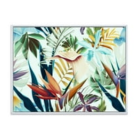 DesignArt 'Гроздобер тропски цвеќиња i' Тропски врамен платно wallид уметност печатење