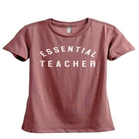 Суштинска наставничка женска мода опуштена маица со маица Хедер Руж 2x-голем