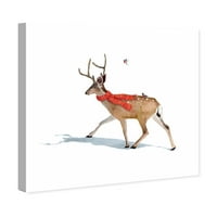 Wynwood Studio Snowfield прошетка со животни wallидни уметности печати бело 12x12