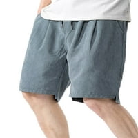 Беивеи Машки Класичен Фит Мини Панталони Со Права Нога Еднобојна Хавајска Облека За Плажа Мажи Со Џебови Одмор Лето Кратки Панталони