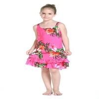 Девојка Тенк Возбуда Хавајски Луау Фустан Во Топла Розова 10