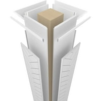 Ekena Millwork 10 W 10'H Craftsman Classic Square Non-Tapered Heringbone Modern Fretwork Column W Crown Capital & Crown Base