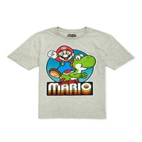 Марио момчиња радосни маица со кратки ракави, големини 4-18